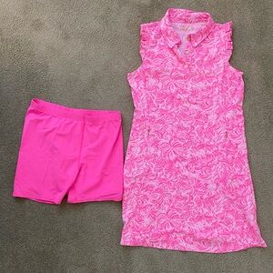 Lilly Pulitzer Pink Sleeveless Dress and Shorts Set